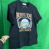 Rhude Mens Designer Trening T-Shirt dla mężczyzn Owwrotne koszulki T-shirt T-shirt 100%bawełny rhude tshirts vintage krótki rękaw rozmiar 740