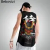 Hemden japanischer Stil Samurai Tanktops Mode ärmellose Shirt Sportswear Vest Casual Singulett Plus Size Mesh Tops Hip Hop Männer