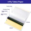 T6LX Tattoo Transfer Transfer Transfer Paper 100 Pic Stencil Termal Transfer Paper Forniture per tatuaggi a 4 strati per tatuaggi fai-da-te A4 Forniture per tatuaggi dimensioni 240427