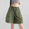 Women's Shorts Women High Taille Stijlvolle lading met trekkoord Wide Been Design meerdere zakken voor comfort