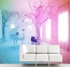Custom 3D stéréoscopique Walpaper Pink Piano Snow Scene TV SOFA CONDITE
