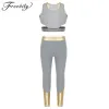 Jerseys Teen Kids Girls Sportswear Elasty Slevevele Sport Tank Crop Top z legginsami Pants Fitness trening ćwiczenia sportowe strój sportowy