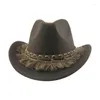 Berets Cowboyhut Western Cowgirl Fedoras Hüte für Frauen lässig Vintage Panama Männliche Winter Herbst -Jazz -Kappen Sombrero Hombre