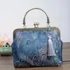 Tas yourason vintage dames 2024 Chinese stijl handtas handtas handgemaakte elegante banket vrouwen retro ketting schouder mini -tassen