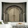 Oryantal Dekorasyon İslami Goblen Vintage Mimarlık Duvar Asma Fas Dekorasyonu Ev Bohem Ev Dekoru 240415