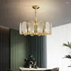 Lustres de lustre moderno lustre criativo para sala de estar de cozinha de cobre mesa de jantar de vidro redonda em uma iluminação de decoração de casa indododoration