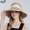 8085 Nuevo sombrero de pescador de protección solar para mujeres Sol de primavera y verano con sombrero de sol para cubrir la cara y aleros plegables