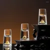 Wine Glasses Sake Double Shochu Crystal Cup Glass Hard Liqueur Foil High-end Liquor Luxury Bottom Gifts Bar Vodka Gold Tea