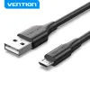 Tillbehör Vention Micro USB -kabel 3A Snabbladdning av USB -datakabel Laddningskabel för Samsung HTC LG Android Tablet USB -tråd