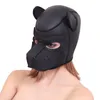 Fetish Head Mask BDSM Bondage Restraints Leather Pet Role Play Erotic Latex Rubber Dog Hood Mask Puppy Cosplay For Adult Games 240419