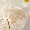 Boucles d'oreilles Creative Simple sans percé pour les femmes Gift multicouche de style coréen Clips d'os de feuille