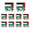 Tattoo Transfer 200-10pcs Adesivo de transferência de água Vibrante Cores vibrantes adesivos de tatuagem da bandeira palestina