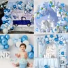 Decorazione per feste 112 PCS Metallic Blue Bluon Garland Kit 3D Ballioni a farfalla Ballions per Anniversary Baby Shower Wedding Birthday