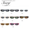 Sonnenbrille Retro schmaler Rahmen Katzenauge Sonnenbrille für Männer 2024 Luxusmarke Designer Retro Leopard Rechteckige Sonnenbrille für Männer UV400 S8161 Q240426