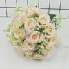 Bridal Bridesmaid Wedding Bouquet White Silk Flowers Roses Handmade Artificial Bride Mariage Bouquet Wedding Accessories 240425