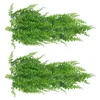 Decorative Flowers 2 Pcs Artificial Green Outdoor Decors Greenery Leaves Wall Fake Hanging Spring Decorations