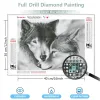 Accessori Huacan 5d Diy Diamond Painting Wolf Snow Diamond Ramoidery Anima