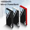 Bancos de energia celular Bancos de energia 10000mAh Banco de energia de grande capacidade Mirror Display Display Canguer de celular Portátil Charging Fast Power Bank Universal Presente 240424