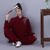 Vêtements ethniques 2024 Chinois traditionnel Tai Chi Wushu Uniforme Fleur Broderie Kungfu Sport Training Morning Exercice Walking Martial Arts martiaux
