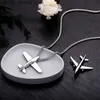 Pendant Necklaces New Fashion Mens Aircraft Necklace 28 Inch Long Neck Hip Hop Rock Pendant Necklace Mens Accessories Boyfriend Gift Q240426