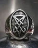 Clusterringen Sigil van Lucifer Satanic Satan Baphomet Signet Stainless Steel Ring Pagan Jewelry1268p4460698