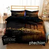 Set Nuovo film Titanic 3D Stampa da letto da letto Set copripiumini Coperchi di cuscinetti da letto con pioggia Set di biancheria da letto letto K604