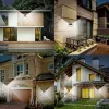 Dekorationer 1pc Solar Light Outdoor 100 LED Wall Lamp Pir Motion Sensor Lamp Vattentäta trappor för Courtyard Garden Street Decoration