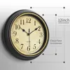 Wall Clocks 12 Inch Metal Black Nordic Vintage Style Digital Mute Clock Modern Design Home Decoration For Bedroom Living Room