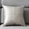 Pillow 45x45cm Throw Pillows PU Leather Chair Home Bedding Room Sleeping Bed Sofa Long Bench Pad