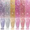 Poliska do paznokci LilyCute 7ml różowy błyszczący żel brokatowy żel Lakier do paznokci Vernis Półpółkawo -cekiny Nagellak UV Gel Gel Gellac Enamel Y240425