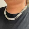 12mm Pass Diamond Tester 925 Sterling Silber Full VVS Moissanite ECED Out Cuban Chain Link Halskette Frauen Frauen Hals Juwely
