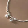 Anklets Miqiao Bell Silver 925 Sterling armband op het been voor vrouwenvoetketen
