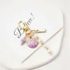 Keychains Lanyards Söt conch nyckelkedja Bright Artificial Pearl Tassel Pendant For Women Girl Bag Ornament smycken Accessorie Souvenir Keyring