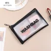 Pvc Translucent Cosmetic Bag Pu Waterproof Frosted Toiletry Bag Flip-top Portable Shower Bag Travel Portable Storage Bag