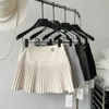 Skirts Luxury Women Pleated Skirt Woolen Spring Korea Style Chrleading Girl A-Line White High Waist Shorts Mini Skirt New Y240420