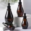 Storage Bottles 1pcs Dropper 5ml-10ml Reagent Eye Drop Amber Glass Liquid Pipette Bottle Refillable Travel