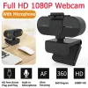 Webcams Full HD webcam 1080p avec microphone Meeting Web Camera Autofocus 360 degrés Drive Free pour la prise de vue vidéo Computer de bureau
