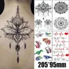 Tatuering överföring 1 st vattentät tillfällig tatuering klistermärken panda vindklockor bröst spets mandala tatueringar blommor kropp konst arm falska tatoo kvinnor män 240427