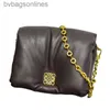 Toppklass LoeweElry Originalväskor Autumn Winter New Highend Fashion Pill Bag Chain Bean Curd Bag Armpit påse Små fyrkantig väskeväskor med riktig logotyp