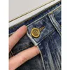 Jeans Boutique Mens Washed Cat Whisker Color Small Straight Leg Elastic Long Pants Spring Big Brand European Goods