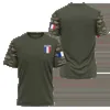 Taktische T-Shirts französische Armee Camo Herren T-Shirt Sturmteam Veteranen 3D Special Forces Kurzarm Taktische Hemd Herren Kleidung 240426