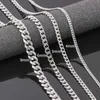 Strands Size 4-6 mm Mens Necklace Stainless Steel Cuban Chain Hip Hop Jewelry Gift 240424