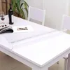 Table Cloth Soft glass tablecloth 1.5mm soft PVC transparent tablecloth waterproof rectangular tabletop cover kitchen countertop pad 240426