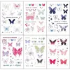 Transfert de tatouage Dasting Cartoon papillon faux tatouage pour femme art art tatouage autocollant mignon tatouages ​​temporaires imperméables Tatuajes temporales 240427