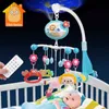 Mobiles# Baby Crib Mobile Rattle Toy por 0-12 meses girando infantil projetor musical noturno leito de luz Bell Educacional para Presente de Recém-nascido D240426