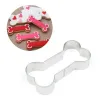 金型4pcs/set cookie cutter chobsステンレス鋼ペット犬の骨足形状DIYケーキシュガークラフトペストリービスケット金型キッチンベーキングツール