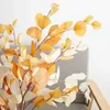 Dried Flowers Autumn Artificial Plants Eucalyptus Long Branch Wedding For Vase Hotel Color Apple Leaf Green Christmas Home Room Decoration