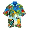 Men's Casual Shirts Summer Colorful coconut tree 3dPrinted Hawaiian Shirts Men Women Fashion Shirt Social Beach Short Sleeve Mens Aloha Vocation 240424