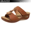 Flipers Krovoo Women Shoes Peep Toe Sandals Wedge Heel Big Size Feminino Sold Sandal Sandal Summer 2024