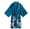 Women's Sleepwear Fashion Satin Robe Female Bathrobe Sexy peignoir femme Silk Kimono Bride Dressing gown slpwear Night Grow For Women Y240426